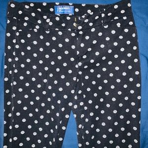 Old Navy Black Floral Pixie Pants